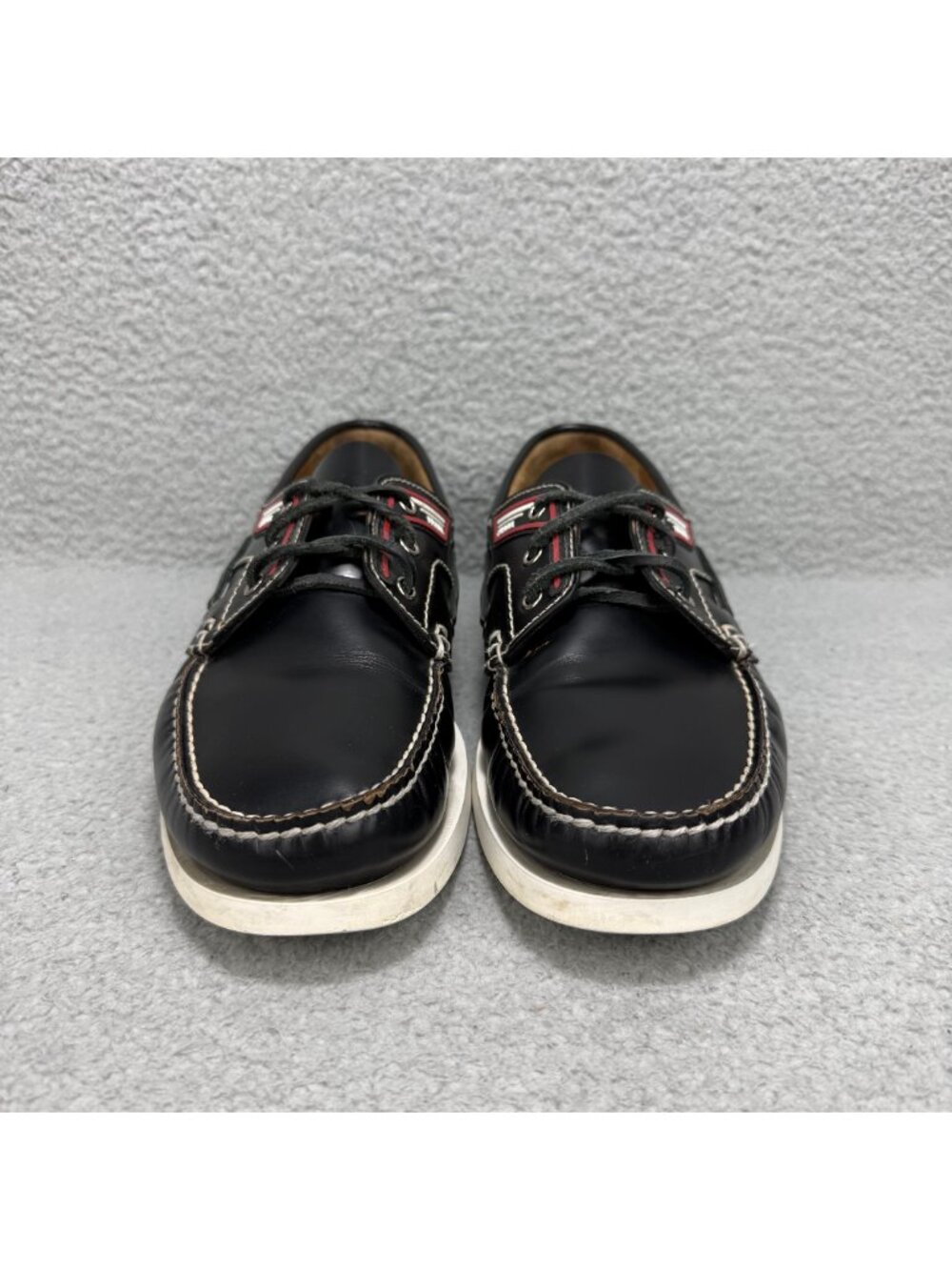 Prada Boat Shoes Men 11 / UK 10 Black Brushed Spazzolato Leather Lace Up Loafers - Picture 4 of 14